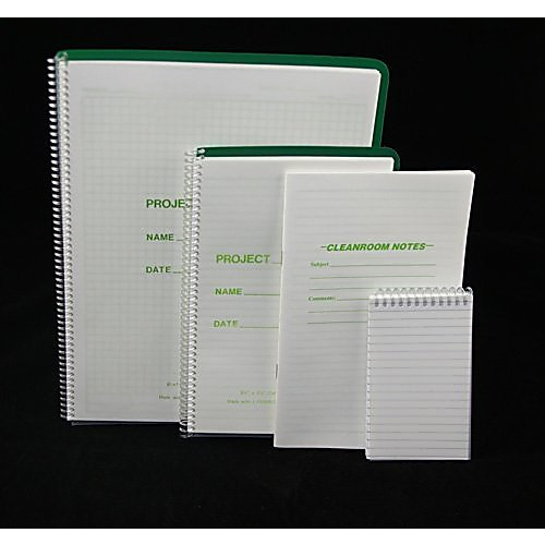 notebook, cleanroom, 8.5x5.5 spiral, white, college ruled, 50 sheets,clear front and blue back cover, 1/each 20 each/case formerly 114c1-716658