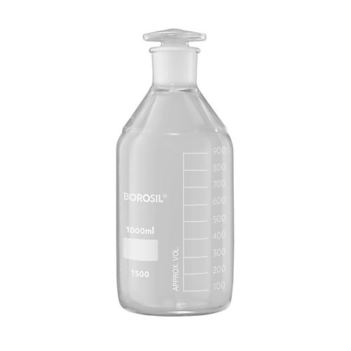 borosil reagent bottles with ground glass stopper and graduations, 2l