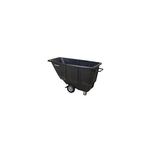 tilt cart, fork lift, 850 lb capacity, 1/2 yd3, black