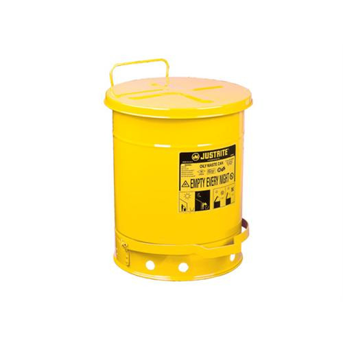 oily waste can, 10 gallon (34l), foot-operated self-closing