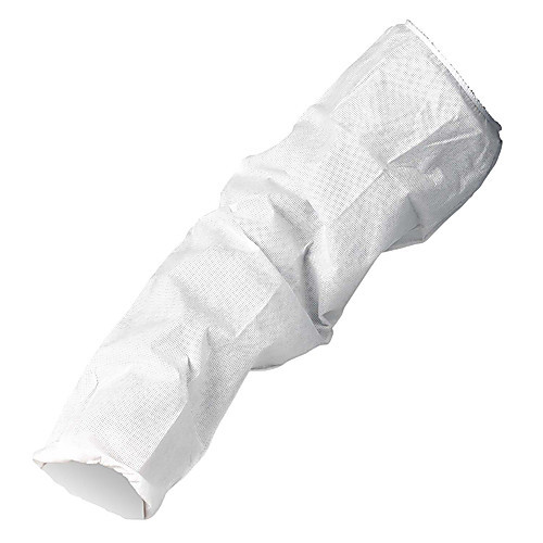 kleenguard  a20 breathable particle protection sleeve protectors (36870), serged seams, elastic tops & wrists, 21â€ length, white, 200 / case