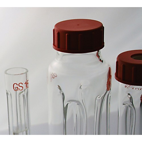 gs 40k, screw cap & sealing clover leaf shaped glass dispersing and mixing borosilicate homogenizing vessel, working capacity 500 ml
