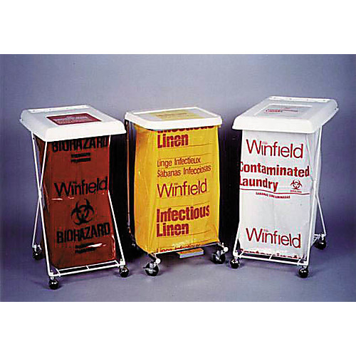 biohazard waste bags, 1.5 mil, 43" x 55", 55 gallon, red, flat pack
