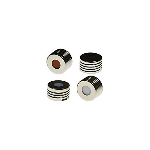 18 mm magnetic screw-thread headspace caps and blue ptfe/silicone, 1.5mm thick septa for spme, 100-pk.