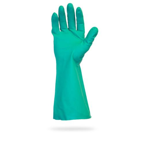 premium green nitrile gloves, 11 mil, unlined, one pair per  (c08-0593-260)