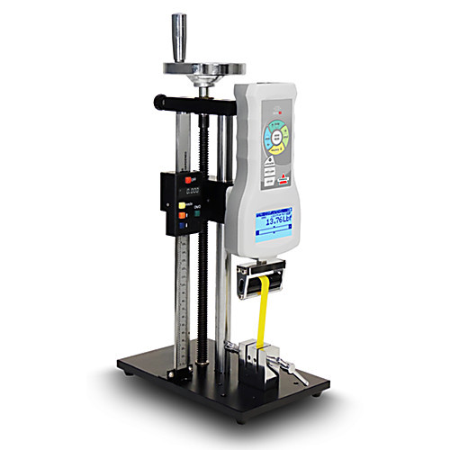 torbal force gauge test stand, tension and compression measurements, precise 3mm travel per rotation, digital caliper, up to 100lbf (500n)
