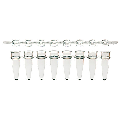 0.2 ml 12-strip pcr tubes & domed strip caps packed together, blue (c08-0685-428)