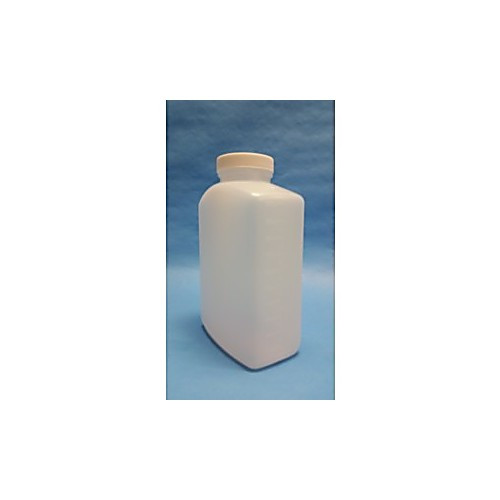 1l natural hdpe oblong bottle, graduated in 100ml increments, assembled w/ 53-400 f-217 lined cap (c08-0685-765)