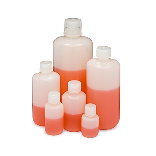 bottle, narrow mouth boston round, hdpe with pp closure, 1000ml (bulk packed with bottles and caps bagged separately)