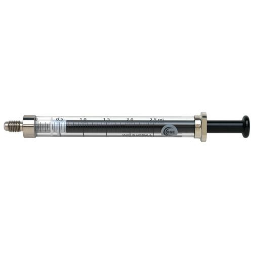 syringe, 250æl, fixed luer lock, ptfe tipped plunger, gas ti