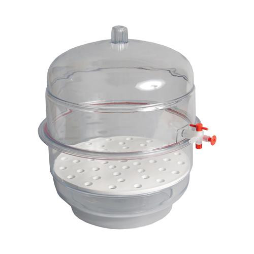 desiccator, vacuum, clear base, 6