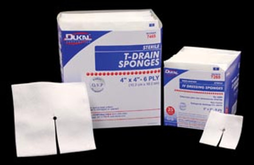 dukal iv  t drain sponges 10186977