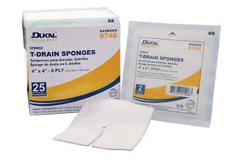 dukal iv  t drain sponges 10259496