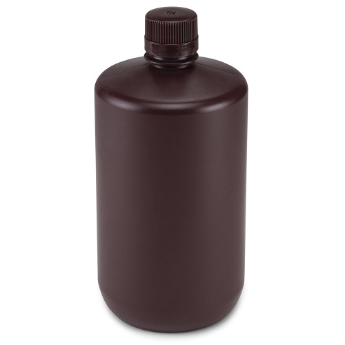 bottle narrow mouth amber pp bottle attached pp screw cap 4 litres 1 gallon cs 6