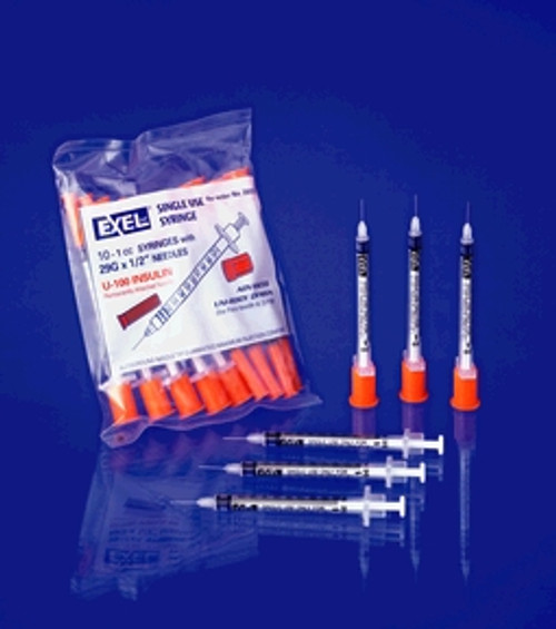 exel insulin syringe with needle 10080920