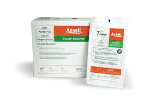 ansell encore microptic powder free latex surgical gloves 10108491