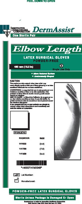 innovative dermassist elbow length powder free latex surgical gloves 10215497