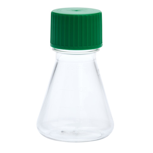 125ml erlenmeyer flask, solid cap, plain bottom, petg, sterile (c33-1614-755)