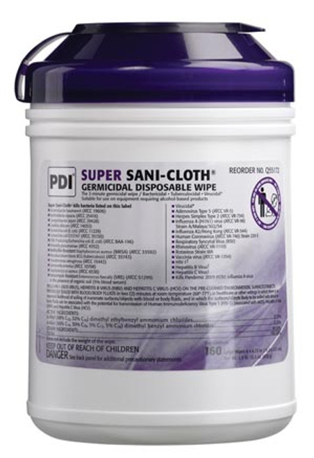 pdi super sani cloth germicidal disposable wipe 10089939