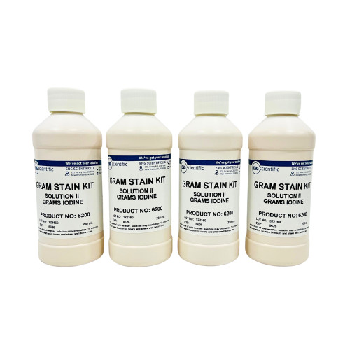 Gram Stain Kit (for Differential Staining of Bacteria) - Solution II - Grams Iodine (4 x 250mL)