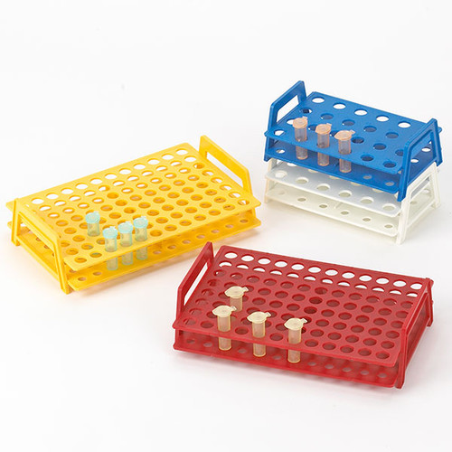wireless microtube rack with handles for 1 5ml and 2 0ml microcentrifuge tubes 24 place red