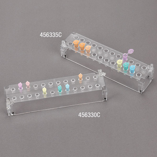rack for 1 5ml and 2 0ml microcentrifuge tubes stackable polycarbonate pc 24 place clear