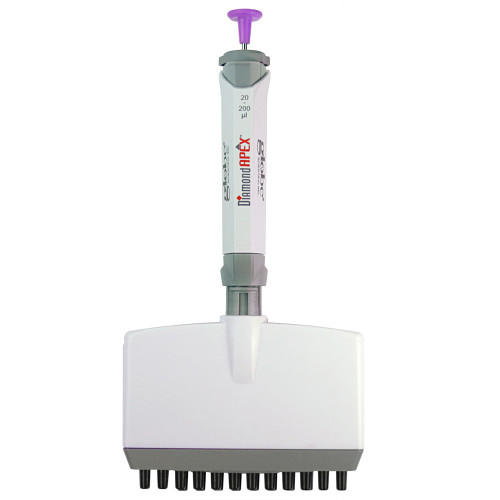 pipette diamond apex fully autoclavable 12 channel adjustable volume 0 5 10ul red