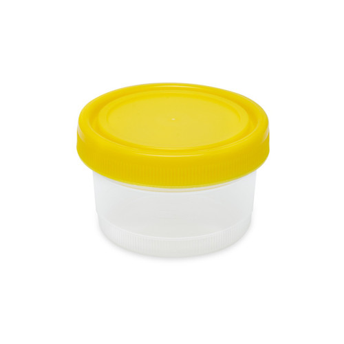 container histology 250ml 8oz pp graduated with separate yellow screwcap