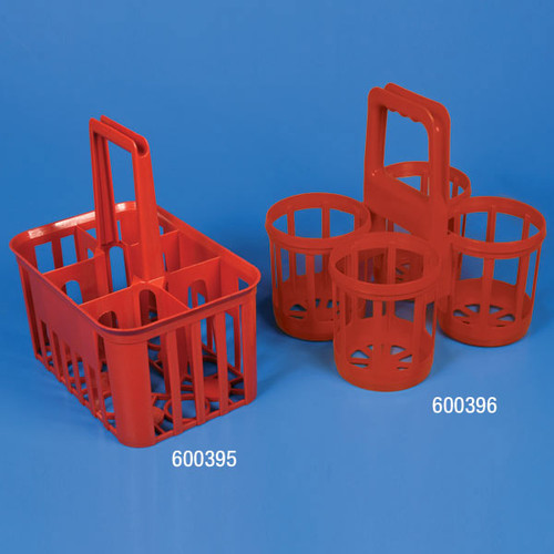 bottle carrier 6 position for up to 95mm wide bottles hdpe red