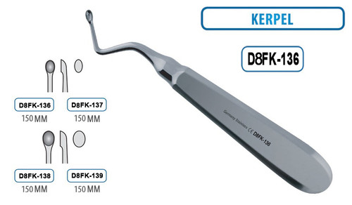 Bone Curette Kerpel Right Small 145MM