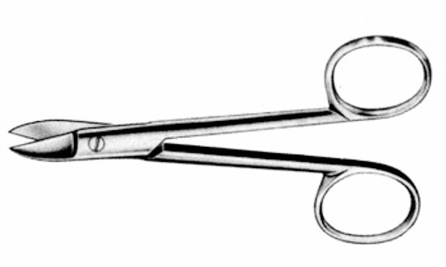 Beebee (Crown & Collar) Wire Cutting Scissors, Curved, One Serrated Blade, Length: 4.75
