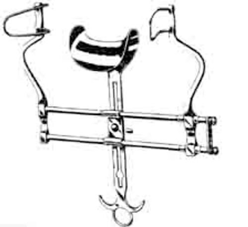 Balfour Retractor 10" Spread, 4" Blades, Fixed, With Center Blade 3 3/8 X 2 1/2" (85 ÃƒÆ’Ã¢â‚¬â€ 65 Mm)