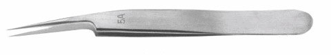 Jeweler Forceps, Non-Magnetic Stainless Steel, Style 5, Micro-Fine, 4-3/8" (11.2 Cm), Angled