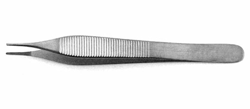 Adson Thumb Forceps, Standard Pattern, Dressing Forceps, Serrated, Length: 4.75