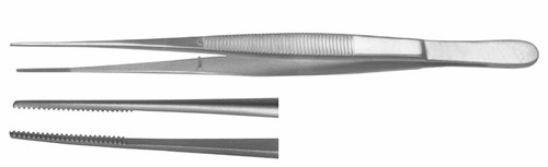 Potts-Smith Dressing Forceps, 7" (17.8 Cm), Serrated, Blue Coated (Non-Conductive)