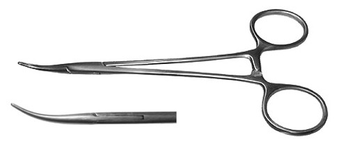 Jacobson-Micro Mosquito Forceps, Very Slender Pattern, Curved, Length: 5