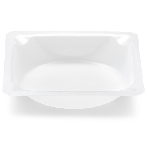 weighing boat plastic square with round bottom small easy pour spout antistatic 140 x 140 x 25mm ps white 330ml