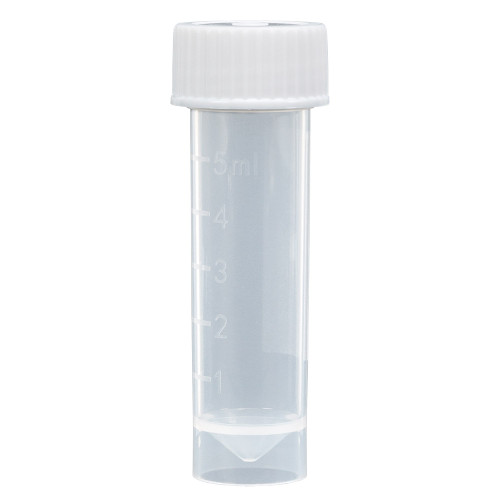 transport tube 10ml with separate yellow screw cap pp conical bottom self standing molded graduations