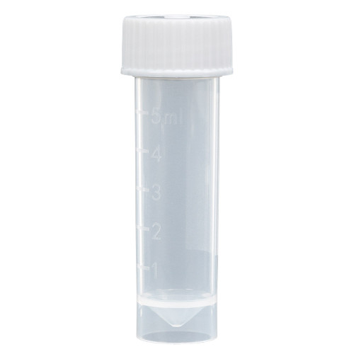 transport tube 10ml with separate blue screw cap pp conical bottom self standing molded graduations