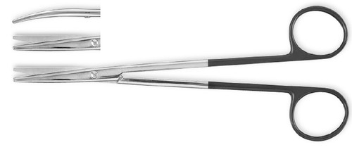 Metzenbaum Scissors, Tungsten Carbide, Serrated, Curved, Length: 9 S1329-699