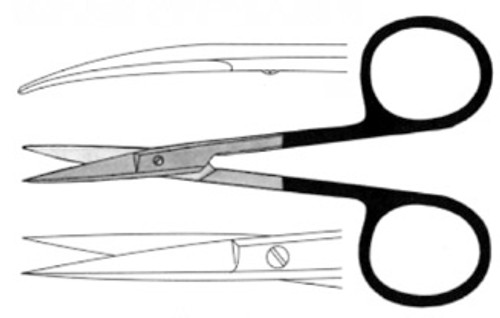 Iris Scissors, Tungsten Carbide, Curved, Length: 4.5 S1329-705