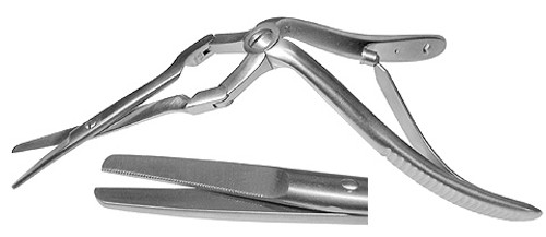 Becker Septum Scissors, Double Action, Serrated, Angled Handles, Length: 7.125 S1679-5505