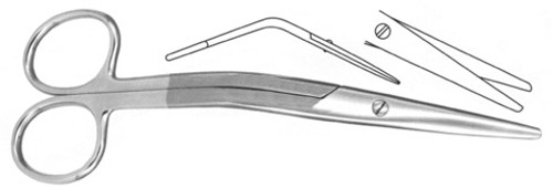 Cottle Dorsal Scissors, Tungsten Carbide, Serrated, Angled, Length: 6.25 S1329-583