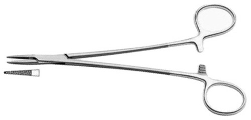 Debakey Ultra Light Needle Holder Jaws Have Tungsten Carbide Tapered To 1.0 MM At Tip 7" S1329-002