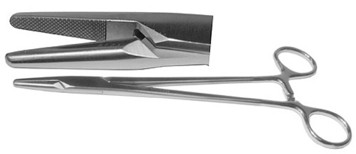 Mayo-Hegar Needle Holder, Serrated Jaws, Left-Handed, Tungsten Carbide, Length: 7 S1329-130L