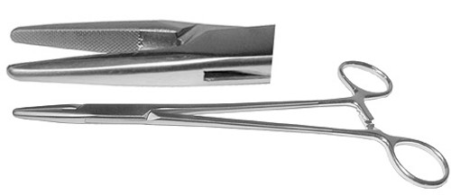 Crile-Wood Needle Holder, Tungsten Carbide, Left-Handed, Serrated Jaws, Length: 8 S1329-325L