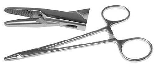 Halsey Needle Holder, Tungsten Carbide, Smooth, Left-Handed, Length: 5 S1329-415L