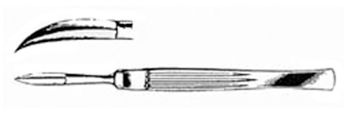 Joseph Double-Edge Knife, Curved Wide, Sharp, 6" (152 MM) Length, 23X6 MM Blade S1679-1037