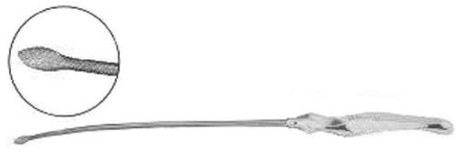 Endoplastic Facial Dissector With Ergonomic Handle, Small Cobra-Shaped Head For Nerve Dissection, Mini-Cottle Finishing Tip, Slightly-Curved Shaft, Width: 4, Length: 9.5 S1699-0336