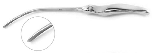 Endoplastic Facial Dissector With Ergonomic Handle, Periosteal Dissector, Concave Shovel Tip, Curved Shaft, Length: 10 S1699-0325